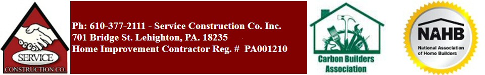 Builders Contractors Lehigh Valley Poconos Area Service Construction Co. Lehighton PA
